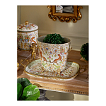 Кашпо с растительным и животным орнаментом на бронзовых ножках Turquoise Blooming Garden варинант исполнения - 6 | Loft Concept в Волгограде