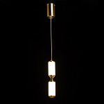 Подвесной светильник с двумя белыми рифлеными цилиндрическими плафонами Golden Swirl варинант исполнения - 3 | Loft Concept в Волгограде