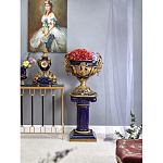 Чаша темно-синего цвета с фигурками ангелов и рельефным декором Eden Garden porcelain and bronze варинант исполнения - 7 | Loft Concept в Волгограде