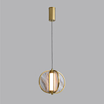 Подвесной светильник с круглым плафоном из искусственного алебастра в бронзовой оправе Marbella варинант исполнения - 4 | Loft Concept в Волгограде