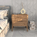 Тумба прикроватная из массива дуба с 2-мя ящиками Tasteful Furniture варинант исполнения - 2 | Loft Concept в Волгограде