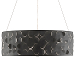 Люстра в форме цилиндра с чёрным фактурным абажуром Round Necklines варинант исполнения - 3 | Loft Concept в Волгограде