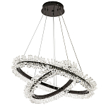 Люстра два кольца с хрустальным декором Rowan Crystal Ring Horizontal Black Chandelier варинант исполнения - 2 | Loft Concept в Волгограде