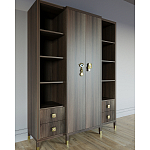 Большой шкаф с витриной Elsa Dreams Walnut варинант исполнения - 2 | Loft Concept в Волгограде