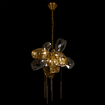 Люстра подвесная со стеклянными плафонами из дымчатого и золотистого с шестью вертикальными подвесками Gilded Mirage  варинант исполнения - 6 | Loft Concept в Волгограде