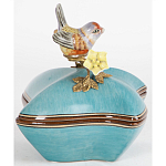Фарфоровая шкатулка с птицей Eden Garden Blue варинант исполнения - 3 | Loft Concept в Волгограде