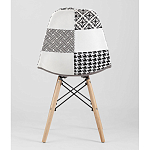 Пластиковый стул на ножках из массива бука Eames Черно-Белый Пэчворк варинант исполнения - 4 | Loft Concept в Волгограде