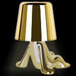 Настольная лампа фигурная золотого цвета с гладким абажуром Высота 17 см Sophia варинант исполнения - 7 | Loft Concept в Волгограде