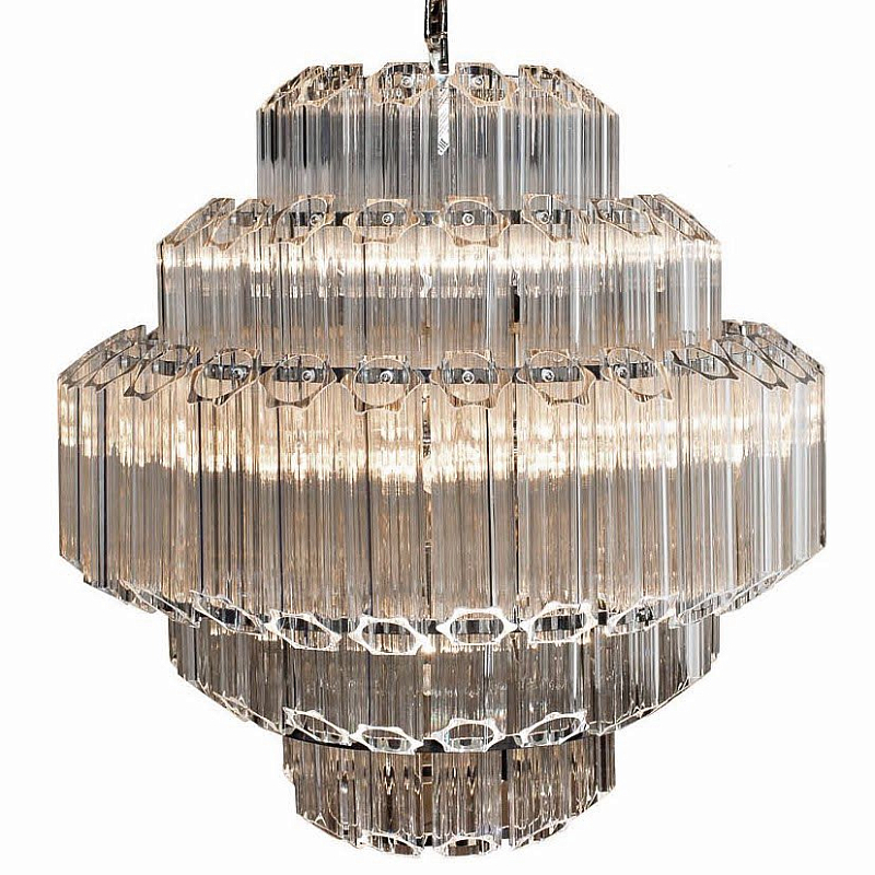 Люстра Hexagon tube Chandelier Хром Прозрачное Стекло Люстра Hexagon tube Chandelier Хром Прозрачное Стекло в Волгограде | Loft Concept