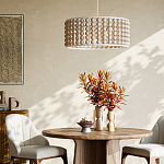 Люстра в форме цилиндра с вставками из деревянных бусин Wooden Beads варинант исполнения - 5 | Loft Concept в Волгограде