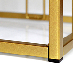 Пуф квадратный голубой велюр на золотом металлическом основании Celeste Blue варинант исполнения - 3 | Loft Concept в Волгограде