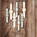 Подвесной светильник из дымчатого стекла цилиндрической формы с чёрным металлическим основанием Hiding secrets варинант исполнения - 8 | Loft Concept в Волгограде