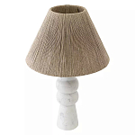 Настольная лампа с плетеным абажуром и белым мраморным основанием Simplicity and Nobility варинант исполнения - 1 | Loft Concept в Волгограде