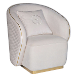 Кресло велюровое оттенка слоновой кости с простроченной спинкой Perfect Comfort варинант исполнения - 1 | Loft Concept в Волгограде