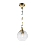 Подвесной светильник латунного цвета с прозрачным стеклянным плафоном Feiss варинант исполнения - 7 | Loft Concept в Волгограде