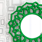 Зеркало круглое в ажурной зеленой раме Green Floral Pattern варинант исполнения - 1 | Loft Concept в Волгограде