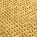 Плед из шерсти цвета охры с бахарамой Waffle Comfort варинант исполнения - 2 | Loft Concept в Волгограде