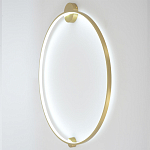 Бра светодиодное круглой формы с рамкой цвета латунь Ring Horizontal варинант исполнения - 2 | Loft Concept в Волгограде