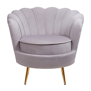 Кресло велюр серый Grey Flower