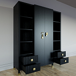 Большой шкаф с витриной Elsa Dreams Black варинант исполнения - 2 | Loft Concept в Волгограде