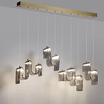 Подвесной светильник линейный с плафонами волнистой формы из фактурного стекла Big Wave варинант исполнения - 4 | Loft Concept в Волгограде