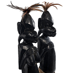 Комплект из 2-х деревянных статуэток Asmat Wooden Statuettes Black варинант исполнения - 3 | Loft Concept в Волгограде