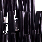 Люстра черная с несколькими ярусами деревянных палочек Bright Wooden Chandelier варинант исполнения - 10 | Loft Concept в Волгограде