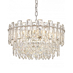 Круглая люстра с хрустальными подвесками на серебряном каркасе Gorgeous Crystal Light варинант исполнения - 9 | Loft Concept в Волгограде