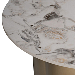 Стол журнальный круглый керамогранит белый Keramos варинант исполнения - 3 | Loft Concept в Волгограде