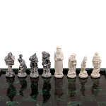 Шахматы Русские сказки с доской из натурального камня Змеевик Decorative Thematic Chess варинант исполнения - 4 | Loft Concept в Волгограде