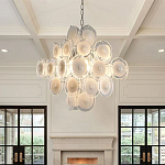 Люстра  с каскадом из круглых декоративных элементов  White Clear Glass Chandelier варинант исполнения - 4 | Loft Concept в Волгограде