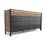 Комод 8 ящиков с подсветкой на рельефном фасаде Warm Industrial варинант исполнения - 7 | Loft Concept в Волгограде