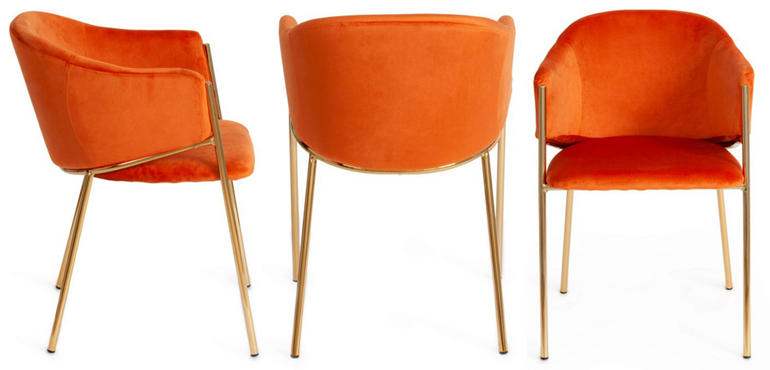 Стул Faisal Orange Velvet Chair Стул Faisal Orange Velvet Chair - Loft-Concept в Волгограде