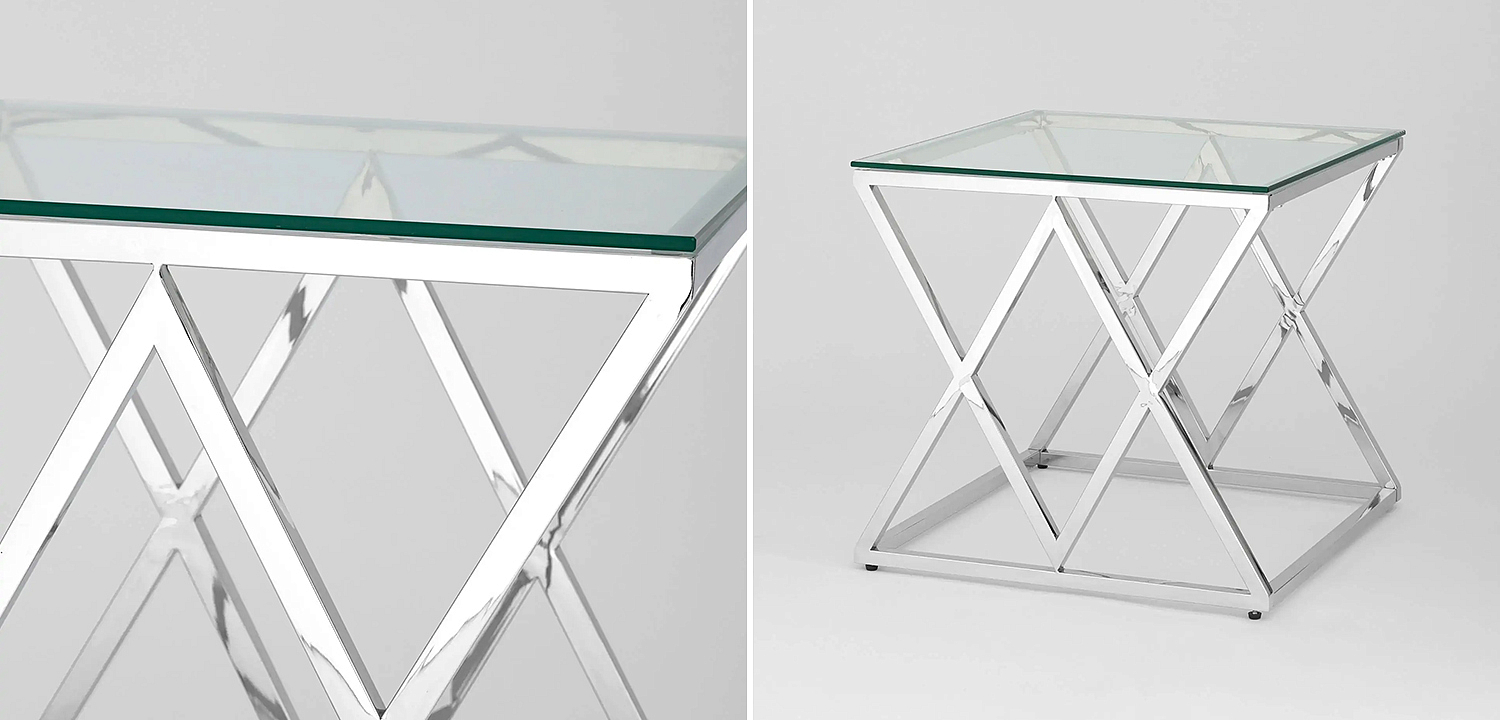 Стол приставной Geometry Rhombus Silver Стол приставной Geometry Rhombus Silver - Loft-Concept в Волгограде