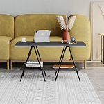 Стол журнальный с прямоугольной столешницей и полкой цвета антрацит ESSEL ANTHRACITE варинант исполнения - 1 | Loft Concept в Волгограде