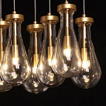 Люстра с 9-ю прозрачными стеклянными плафонами в форме капли Lucid Rain  варинант исполнения - 5 | Loft Concept в Волгограде