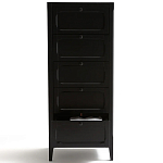 Комод узкий с 5-ю ящиками черный Silva Black Chest of Drawers варинант исполнения - 5 | Loft Concept в Волгограде