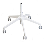 Стул с мягкой синей обивкой из велюра и подъемно-поворотным механизмом на белых колесиках Harper Blue and White варинант исполнения - 4 | Loft Concept в Волгограде