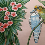 Обои ручная роспись Amazonia Florence Pink dyed silk варинант исполнения - 6 | Loft Concept в Волгограде