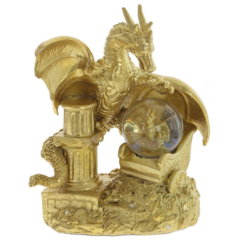 Декоративная статуэтка Дракон и стеклянный шар Dragon and Glass Ball Gold Золотой Прозрачное Стекло Декоративная статуэтка Дракон и стеклянный шар Dragon and Glass Ball Gold Золотой Прозрачное Стекло в Волгограде | Loft Concept