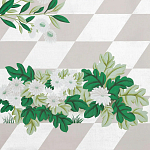 Обои ручная роспись Tiled Meadow Original colourway on Lilac Hint slub silk варинант исполнения - 1 | Loft Concept в Волгограде