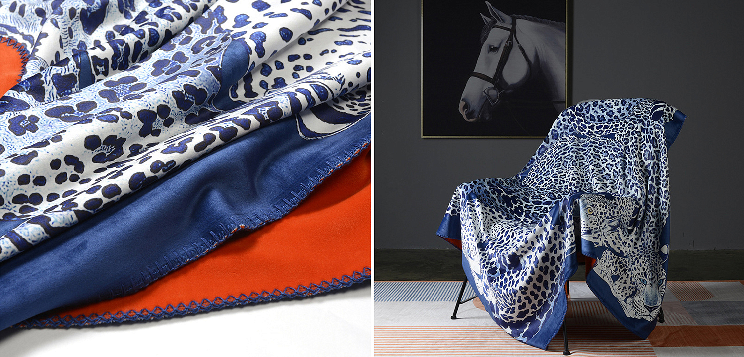 Плед Hermes Leopards Blue Плед Hermes Leopards Blue - Loft-Concept в Волгограде