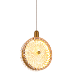 Подвесной светильник с плафоном из рельефного стекла Peony Glass Bronze  варинант исполнения - 1 | Loft Concept в Волгограде