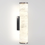 Бра с цилиндрическим плафоном из белого алебастра на прямоугольном основании Темная Латунь Cryptocrystalline Stone варинант исполнения - 1 | Loft Concept в Волгограде