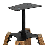 Барный стул со спинкой и металлической подставкой на 4-х деревянных ножках Бежевый Велюр Vendramin Chair варинант исполнения - 7 | Loft Concept в Волгограде