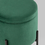 Зеленый пуф на черных ножках SANJAY варинант исполнения - 4 | Loft Concept в Волгограде