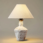 Настольная лампа с керамическим фактурным основанием и тканевым абажуром Eastern Tale варинант исполнения - 2 | Loft Concept в Волгограде