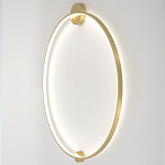 Бра светодиодное круглой формы с рамкой цвета латунь Ring Horizontal варинант исполнения - 3 | Loft Concept в Волгограде