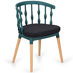 Пластиковый стул на ножках из массива бука Ferret Spiral Green варинант исполнения - 7 | Loft Concept в Волгограде