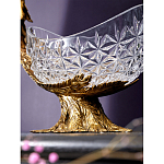 Чаша из прозрачного стекла на бронзовой подставке в виде павлина с рельефным хвостом Eden Garden варинант исполнения - 5 | Loft Concept в Волгограде